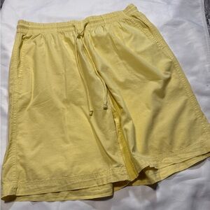 Free People Banana Crème Yellow Drawstring Shorts Size M NWT